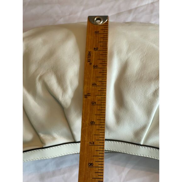 New Calvin Klein Soft Nappa Leather White & Gold Hobo Shoulder Bag ~ Excellent! - Picture 12 of 14